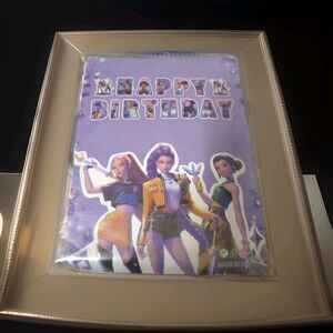 K-Pop Birthday Party Decor Set -Large Backdrop Banner Balloons Cup Cake Toppers